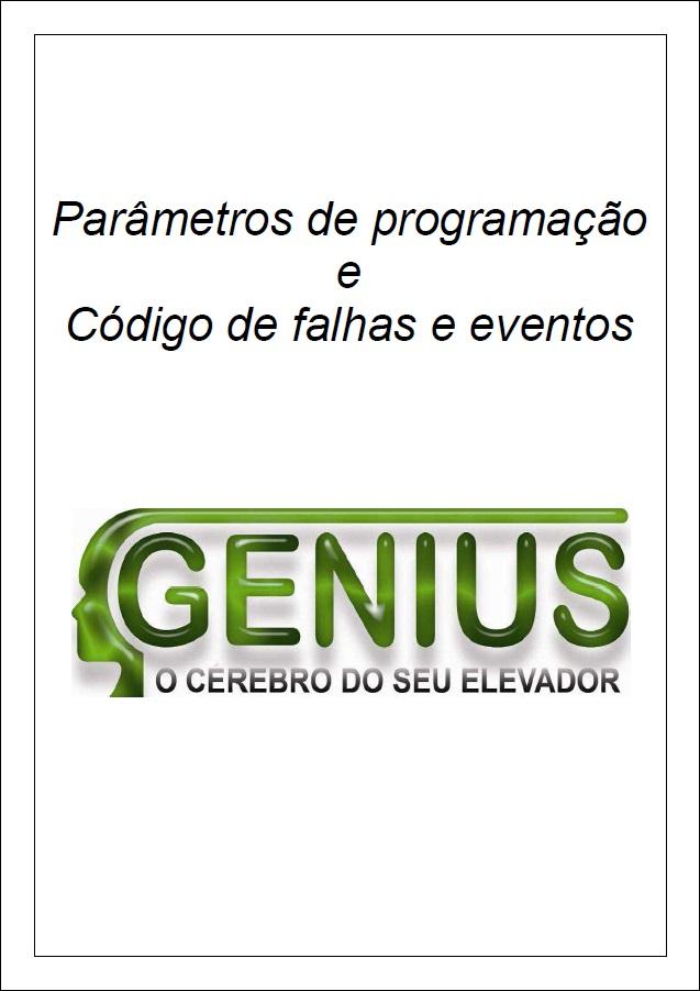 [Tabela de parâmetros de programação e código de falhas e eventos dos comandos Genius]